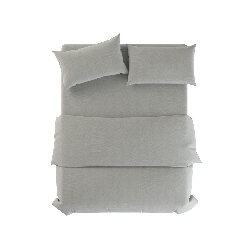 Szürkészöld egyszemélyes len ágyneműhuzat 135x200 cm Stone – Native Natural