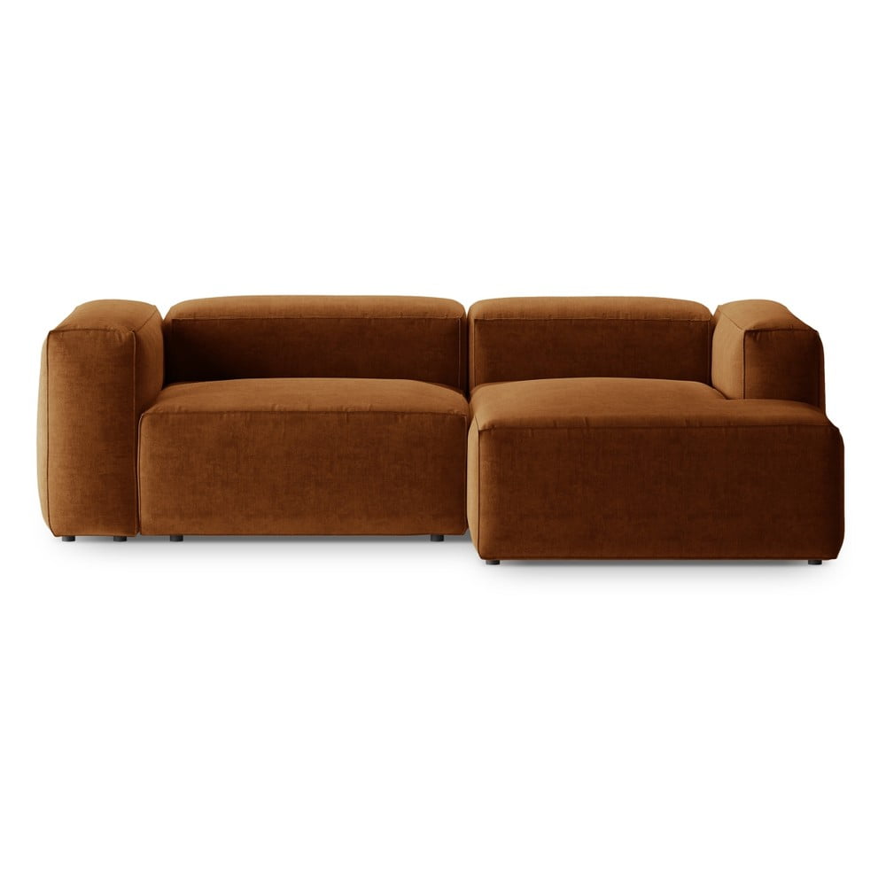 Téglavörös sarokkanapé (jobb oldali-heverő résszel) Bergamo – Cosmopolitan Design