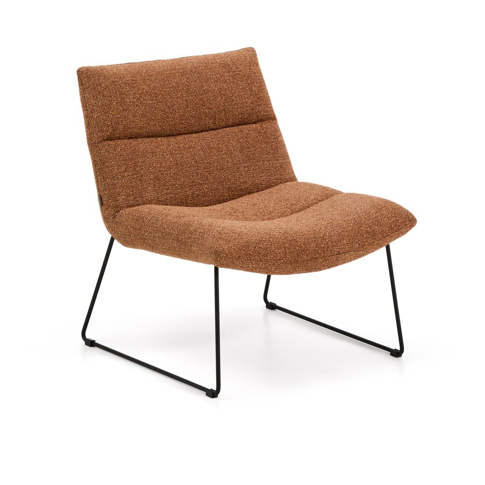 Terrakotta színű zsenília fotel Asen – Kave Home