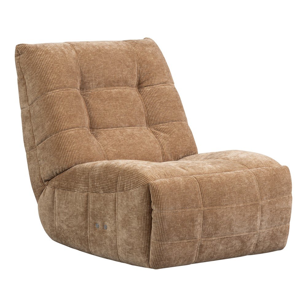 Világosbarna állítható kordbársony relaxációs fotel Hein – WOOOD