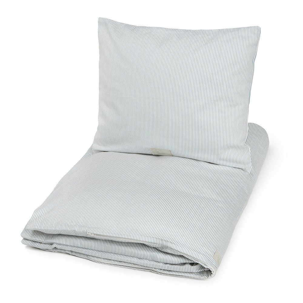 Világoskék egyszemélyes bio pamut gyerek ágyneműhuzat 140x200 cm Classic Stripes Blue – Cam Cam Copenhagen