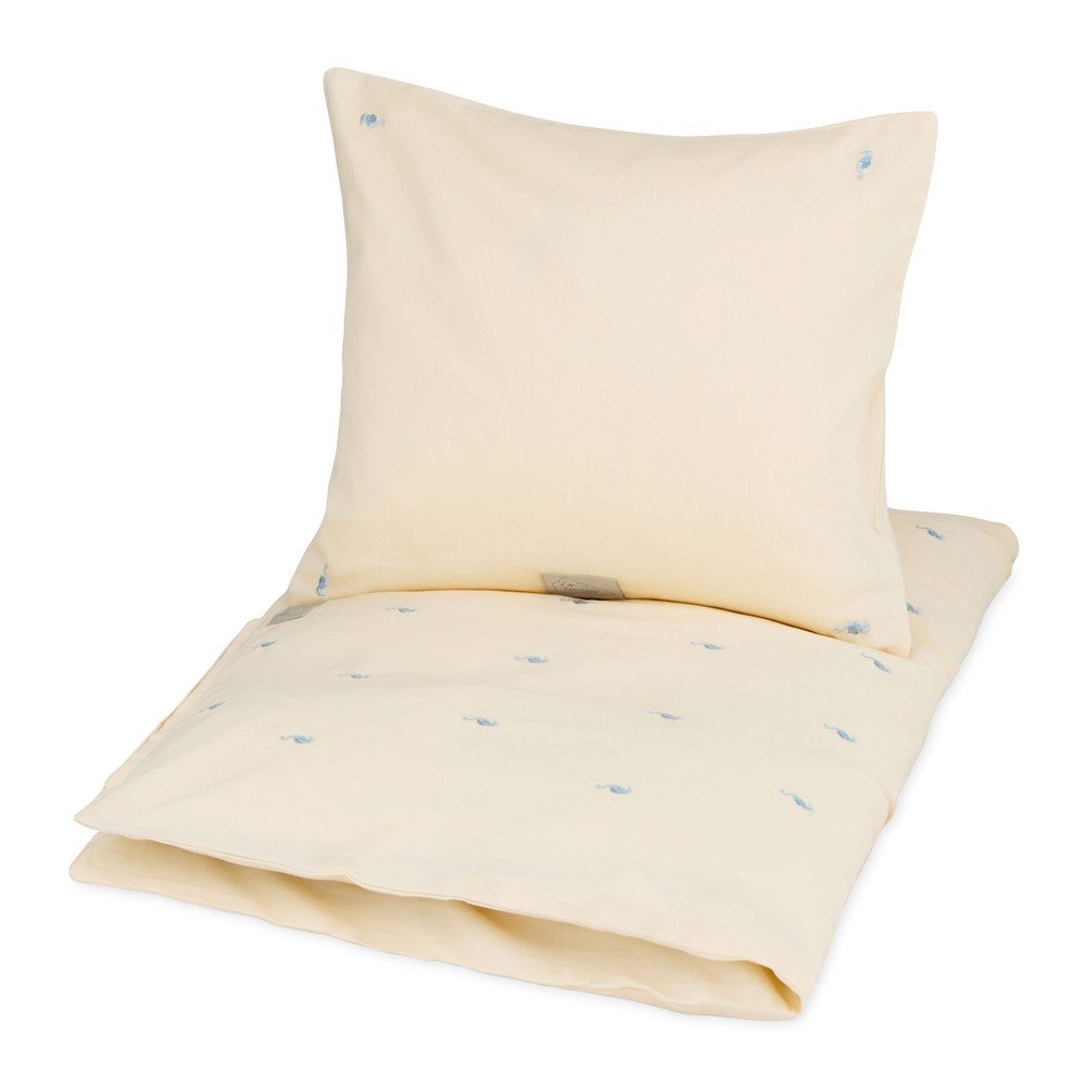 Világossárga bio pamut gyerek ágyneműhuzat babaágyhoz 70x100 cm Sea Garden – Cam Cam Copenhagen