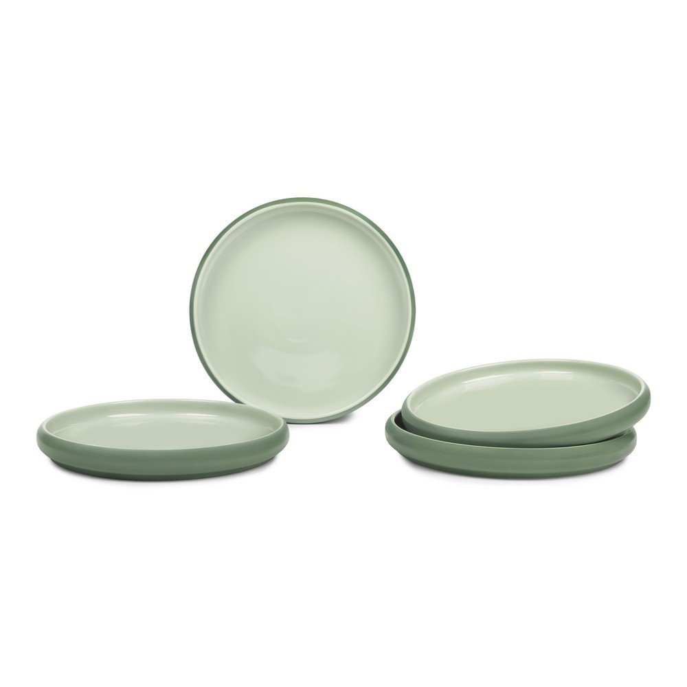 Zöld kőedény tányér készlet 4 db-os ø 22 cm Aura Rondo – Bonami Selection