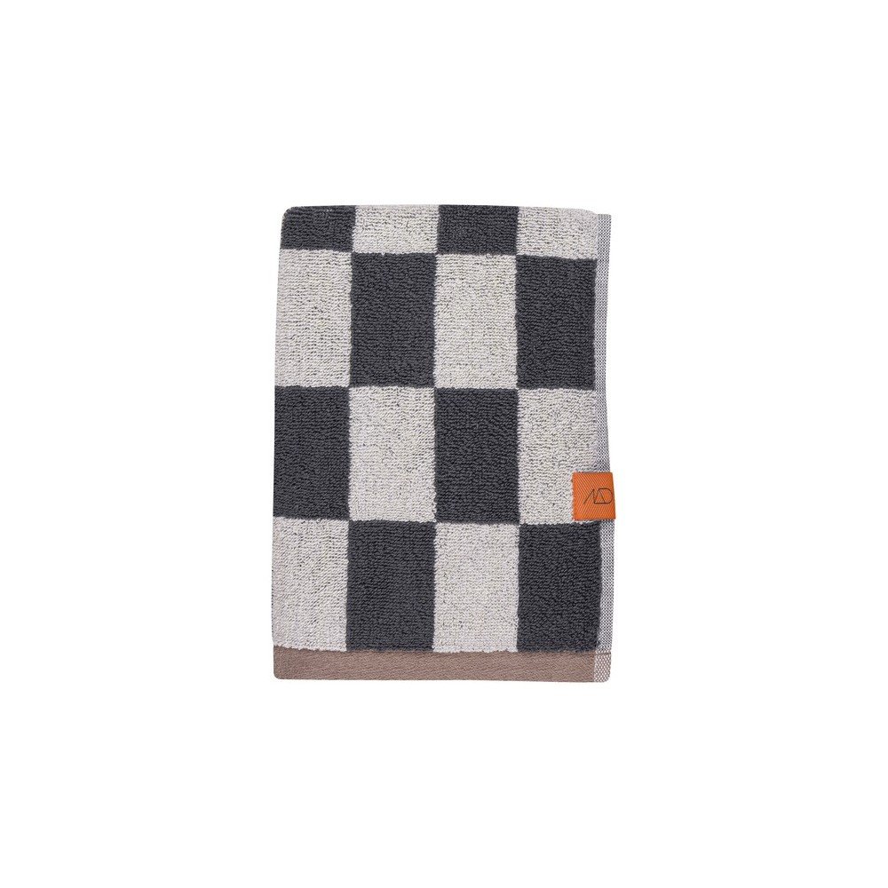 Antracitszürke-bézs frottír bio pamut törölköző szett 2 db-os 40x55 cm Retro – Mette Ditmer Denmark