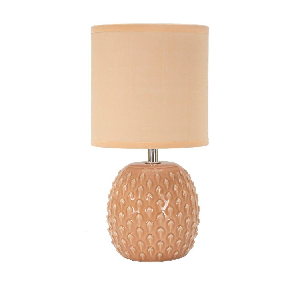 Barackszínű kerámia asztali lámpa textil búrával (magasság 27 cm) Pontus – Mauro Ferretti