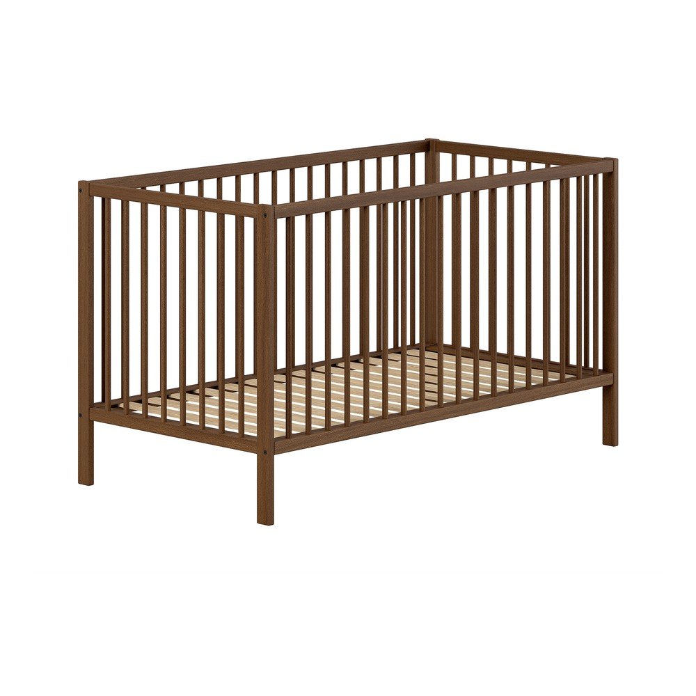 Barna bükkfa babaágy levehető oldallal-állítható magassággal 70x140 cm Dino – Vipack