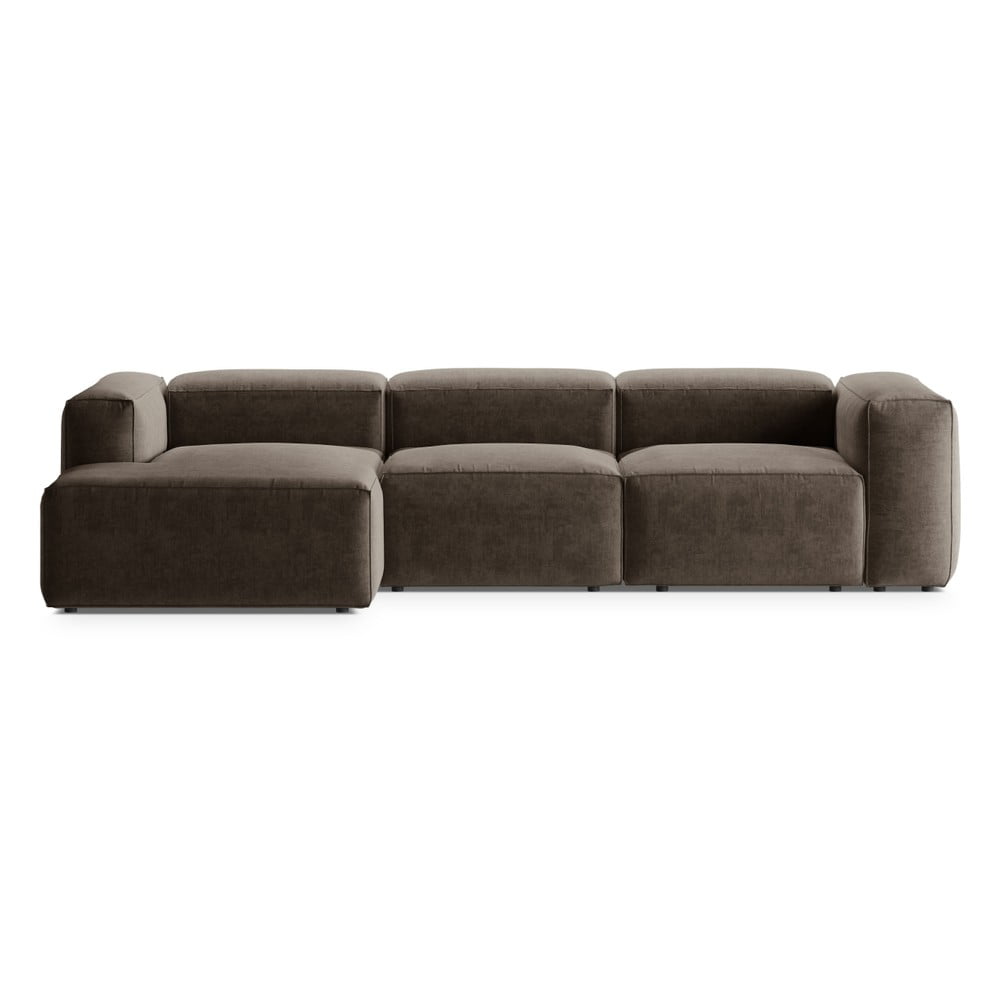 Barna sarokkanapé (bal oldali-heverő résszel) Bergamo – Cosmopolitan Design