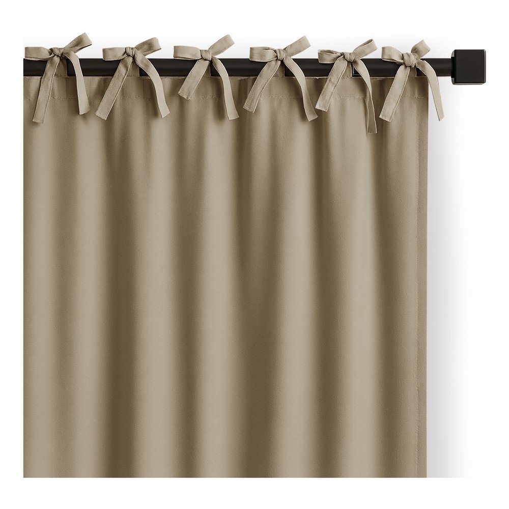 Bézs dimout (részleges sötétítő) függöny 140x250 cm Carli Tie – Restilo
