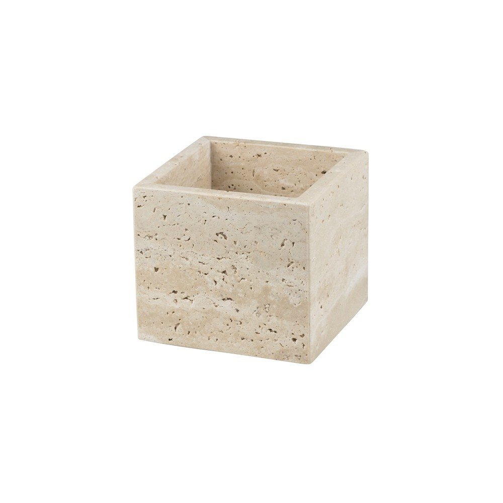 Bézs kő fürdőszobai rendszerező vattakorongokhoz Travertine – Mette Ditmer Denmark