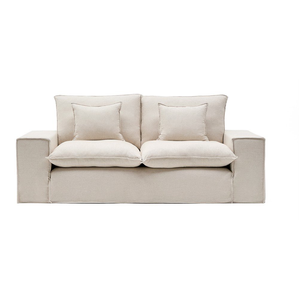 Bézs len kanapé 240 cm Anarela – Kave Home