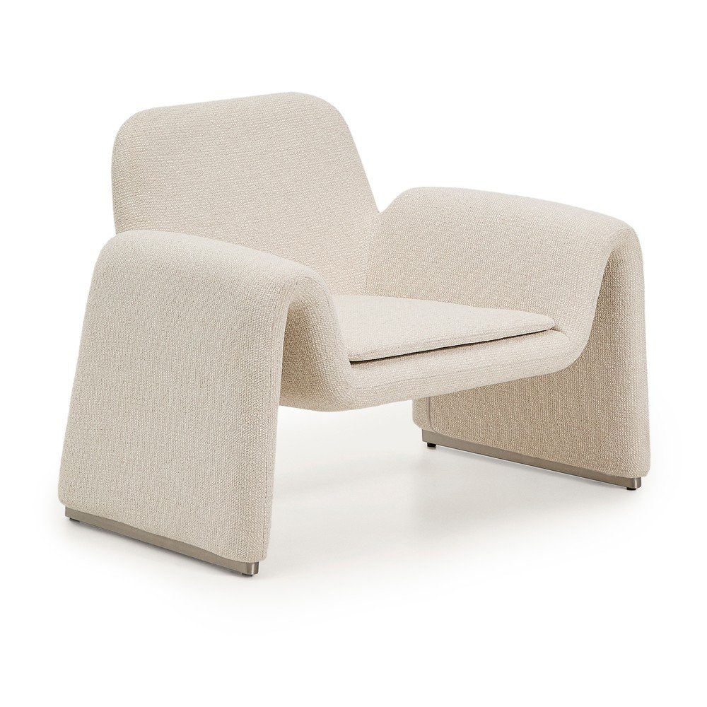 Bézs zsenília fotel Melvia – Kave Home