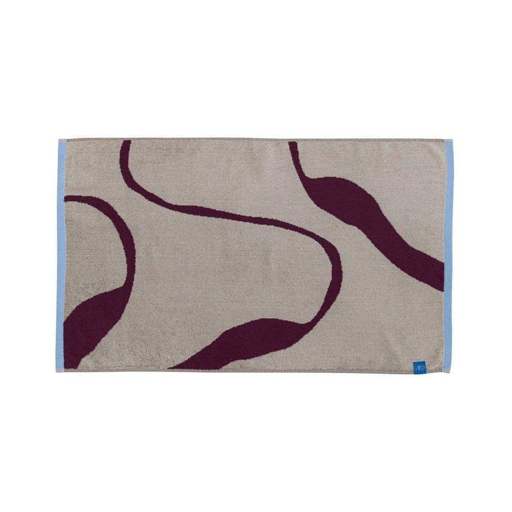 Borvörös-szürkésbézs bio pamut fürdőszobai kilépő zuhanyfülkébe 50x80 cm Nova Arte  – Mette Ditmer Denmark