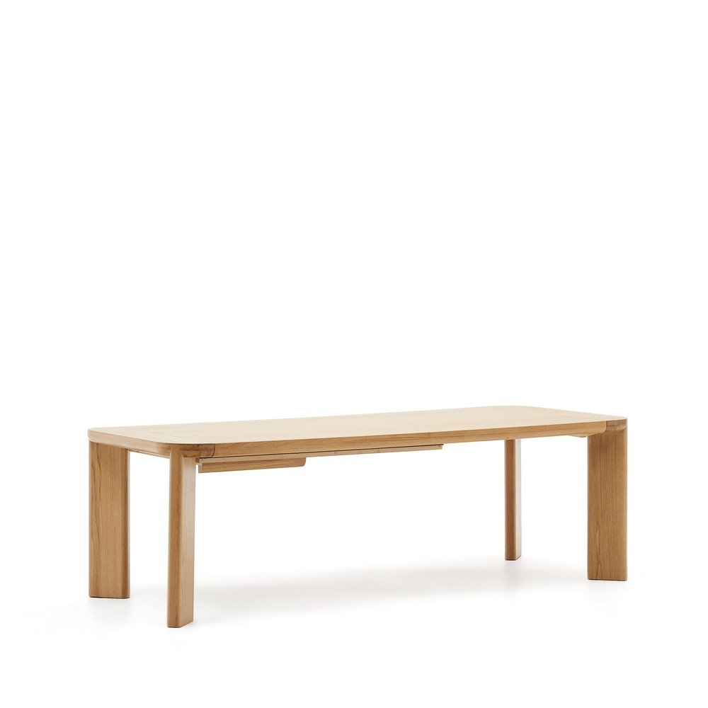 Bővíthető étkezőasztal tölgyfa dekoros asztallappal hosszabbító asztallappal 100x240 cm Jondal – Kave Home