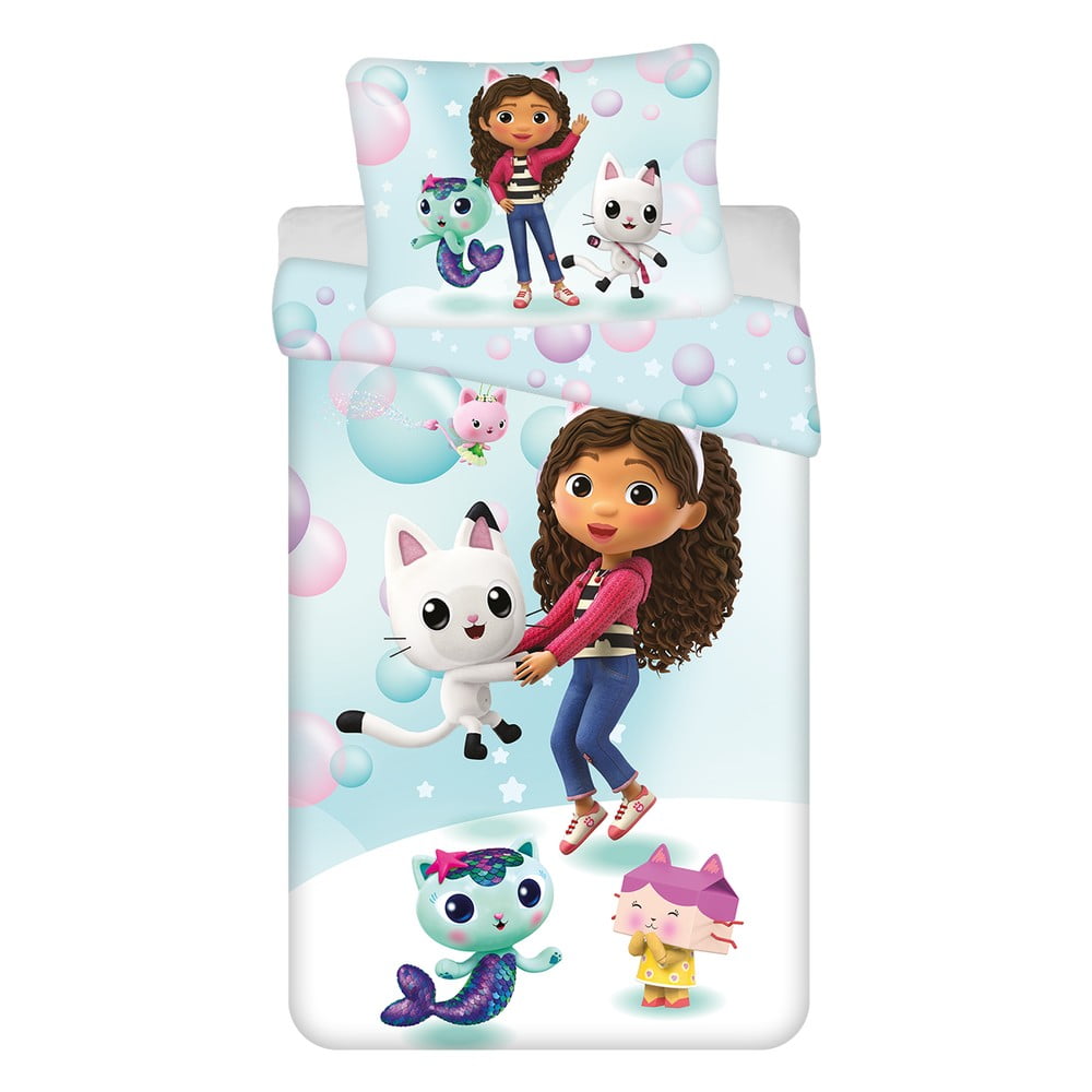 Egyszemélyes mikroszálas gyerek ágyneműhuzat 140x200 cm Gabby's Dollhouse "bubbles" – Jerry Fabrics