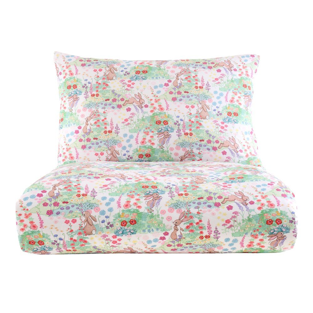 Egyszemélyes pamut gyerek ágyneműhuzat 135x200 cm Meadow Bunnies – Belle & Boo