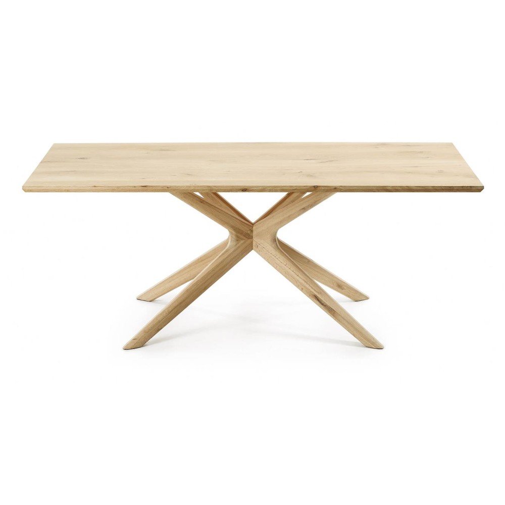 Étkezőasztal tölgyfa dekoros asztallappal 100x200 cm Armande – Kave Home