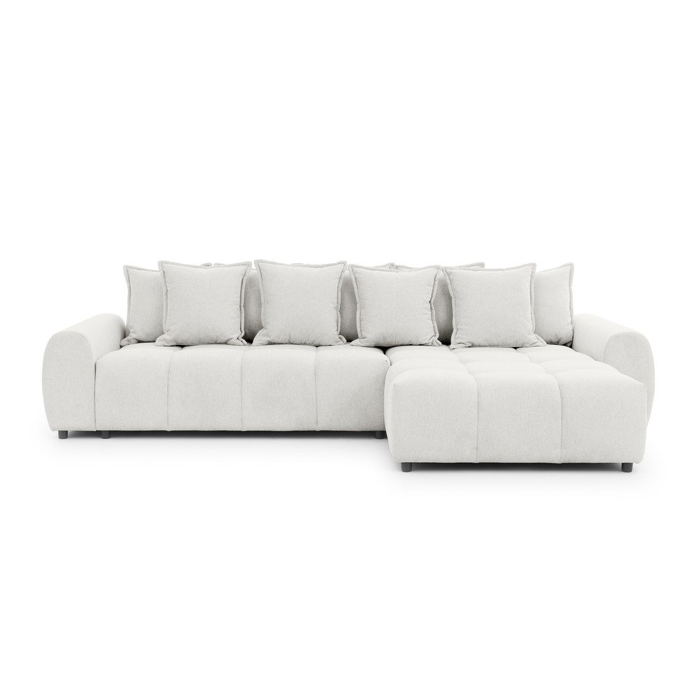 Fehér sarokkanapé (jobb oldali-heverő résszel) Albane  – Ropez