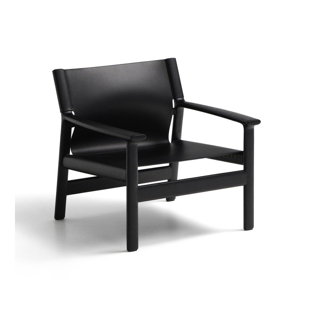 Fekete bőr fotel Jan – Kave Home