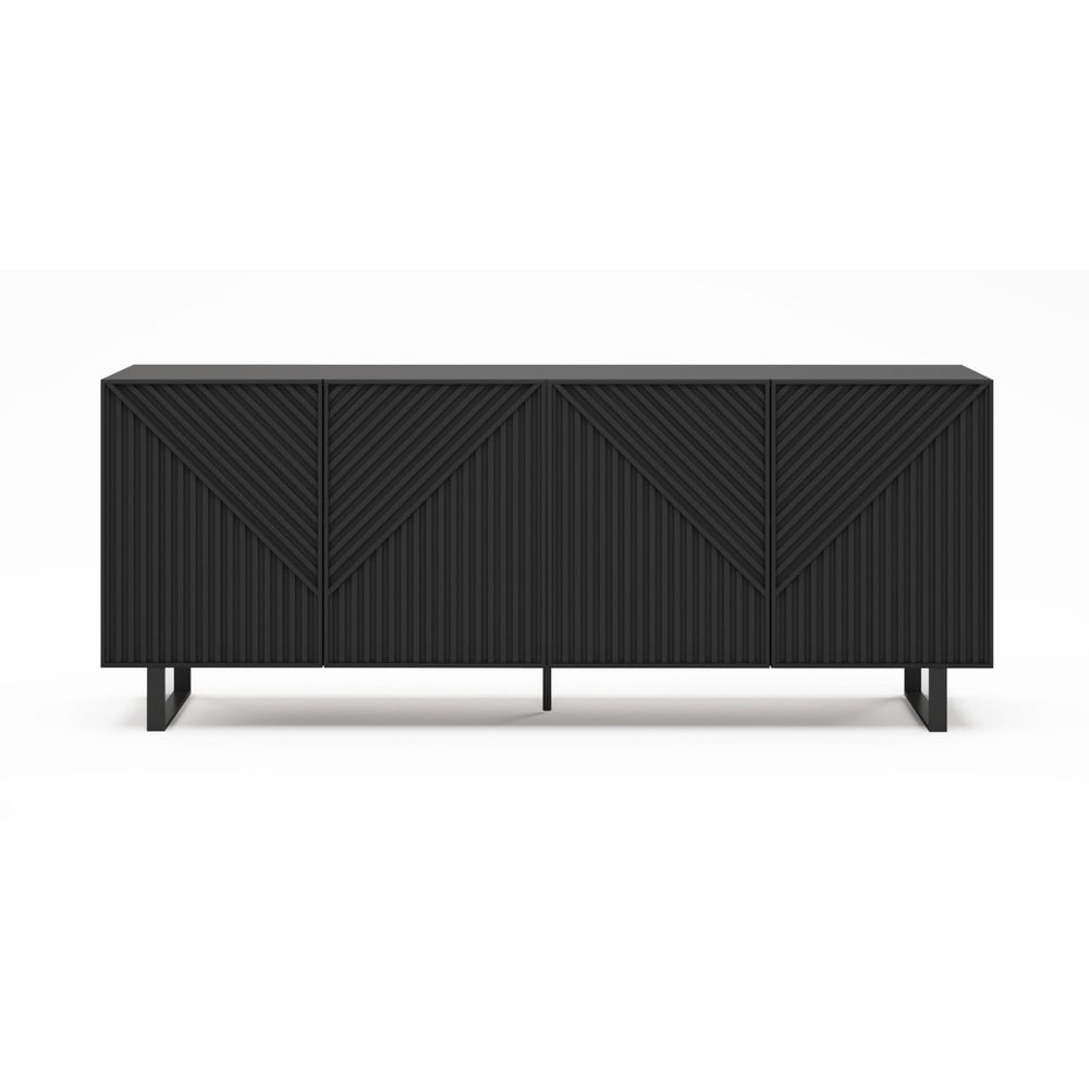 Fekete komód 201x80x40 cm Peta – Marckeric