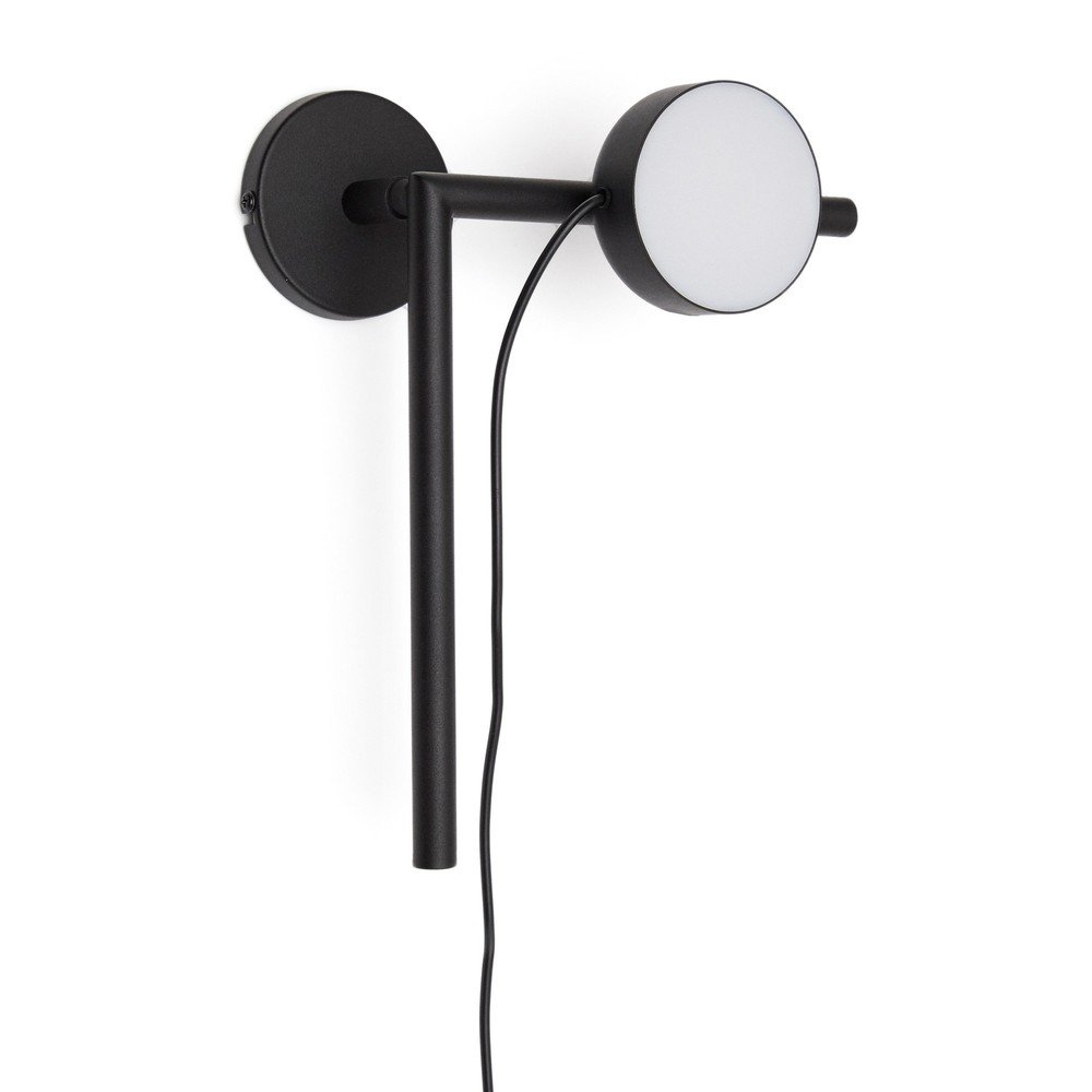 Fekete konnektorhoz csatlakoztatható fém LED dimmelhető fali lámpa Orey – Kave Home