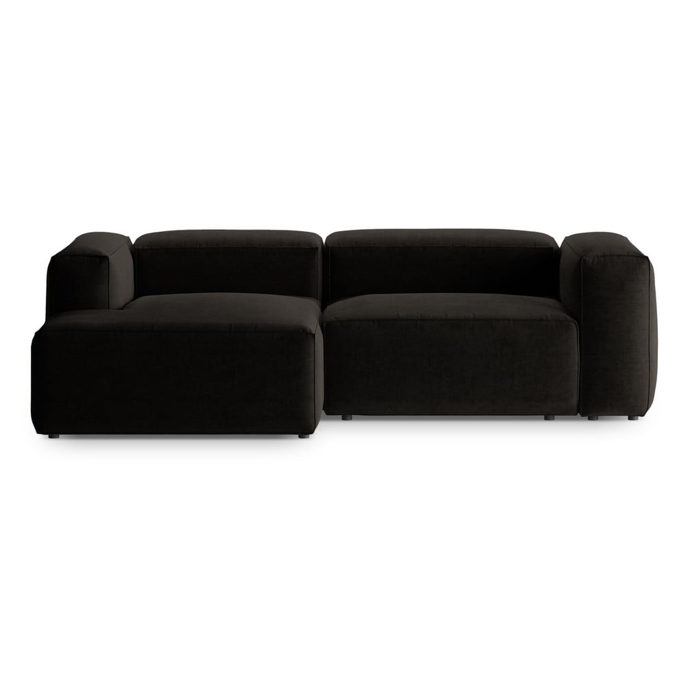 Fekete sarokkanapé (bal oldali-heverő résszel) Bergamo – Cosmopolitan Design