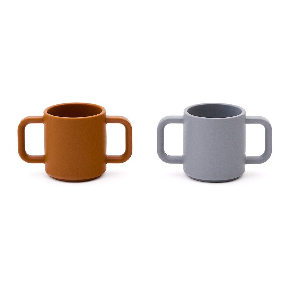 Kék-narancssárga szilikon gyerek bögre szett 2 db-os Lili – Kave Home