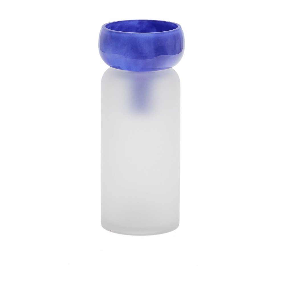 Kék üveg váza (magasság 30