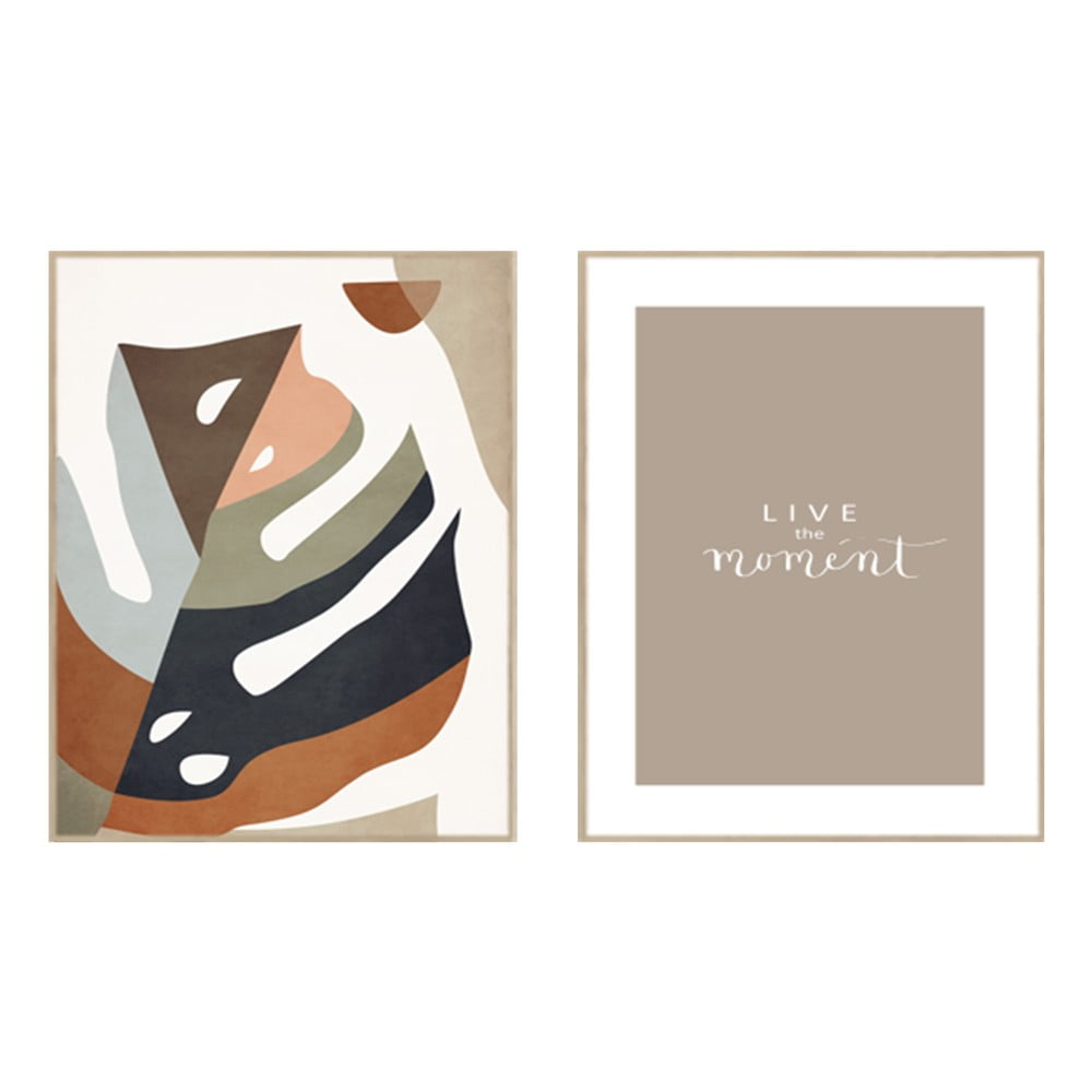 Kép szett 2 db-os 30x40 cm Live the Moment – knor