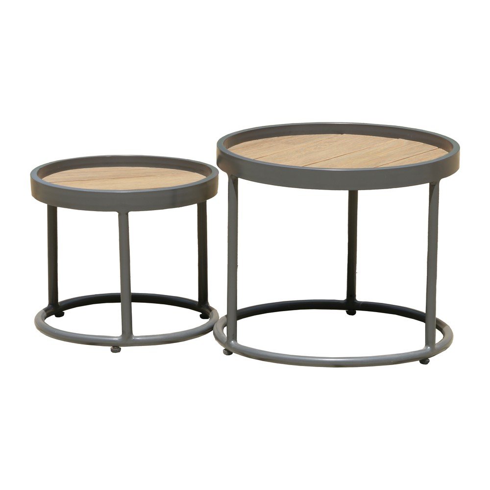 Kerek kerti tárolóasztal szett 2 db-os ø 50 cm Silea – Garden Pleasure