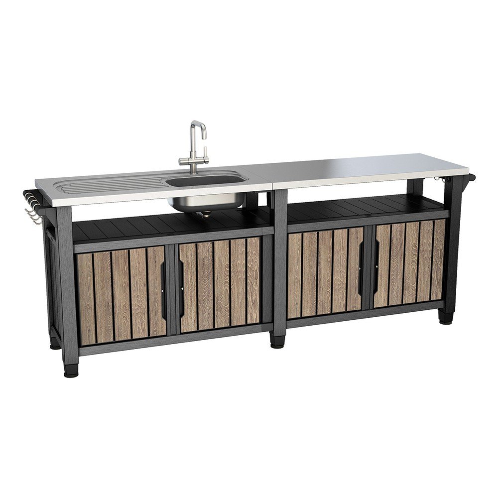 Kerti konyha kőrisfa dekorral 237x52 cm Unity Chef – Keter