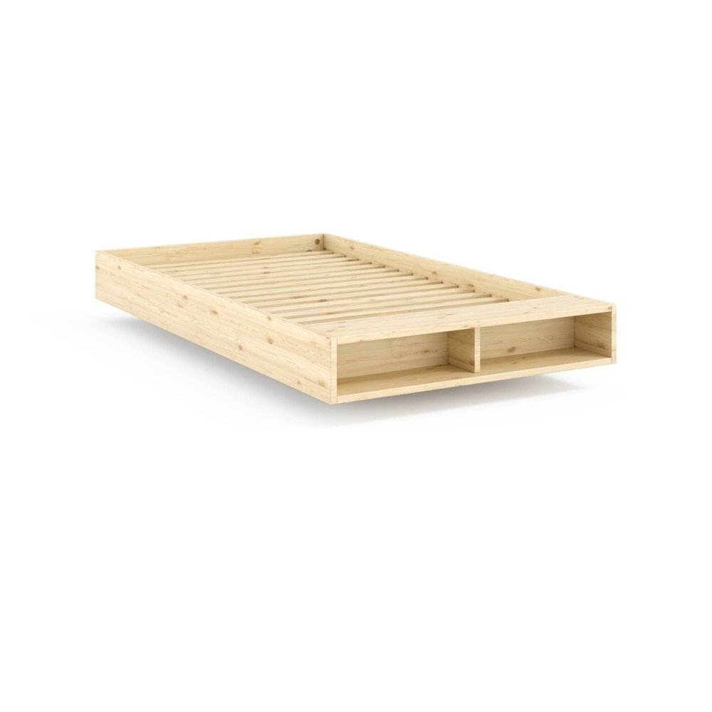 Natúr színű borovi fenyő egyszemélyes ágy ágytámla nélkül ágyráccsal 120x200 cm Merge – Karup