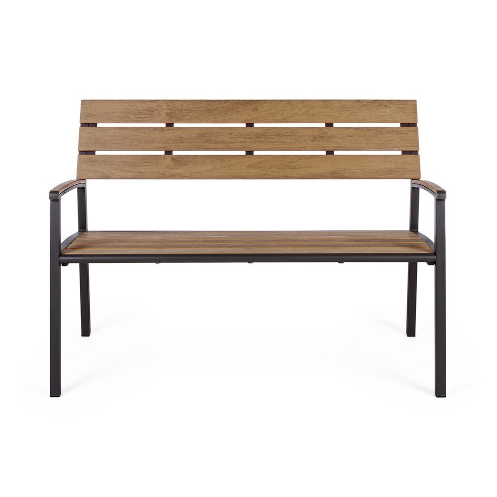 Natúr színű fém kerti pad Isak – Bizzotto