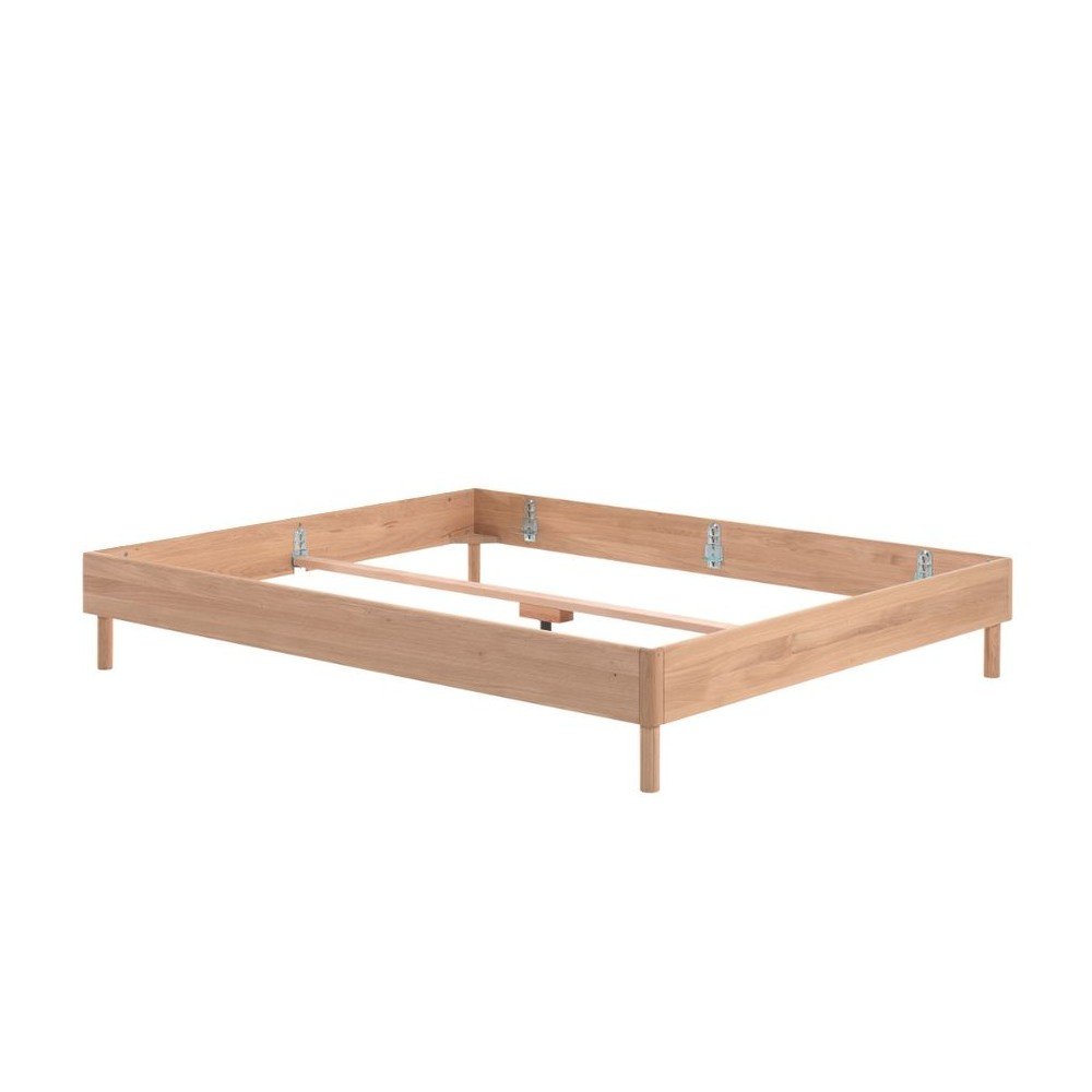 Natúr színű tölgyfa franciaágy ágytámla nélkül ágyrács nélkül 160x200 cm Forrest – Vipack