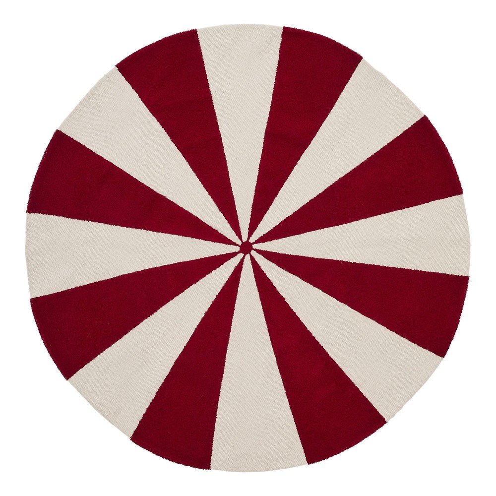 Piros-fehér pamutkeverék gyerek szőnyeg ø100 cm Wirla – Kave Home