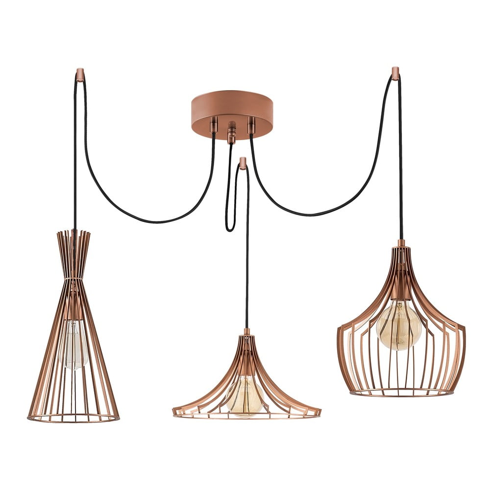 Rézszínű függőlámpa fém búrával Mezopotamya – Opviq lights