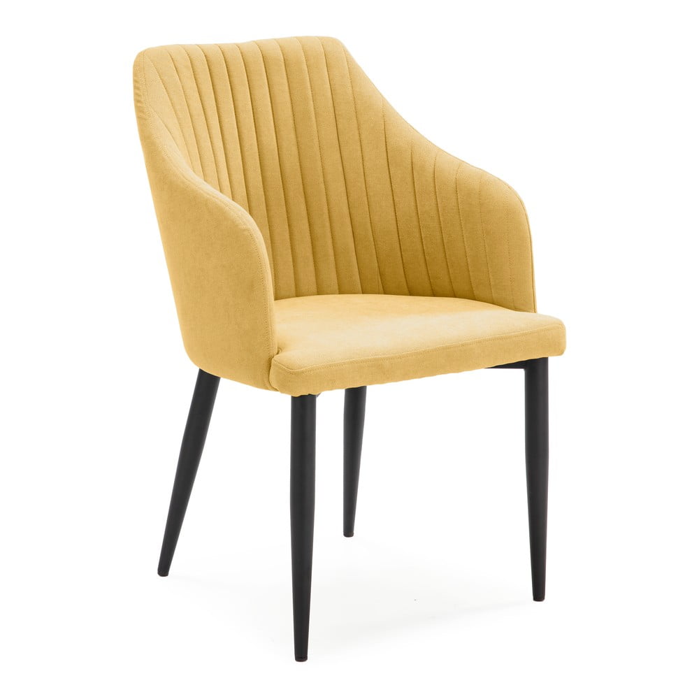 Sárga kárpitozott étkezőfotel szett 2 db-os Nadi – Marckeric