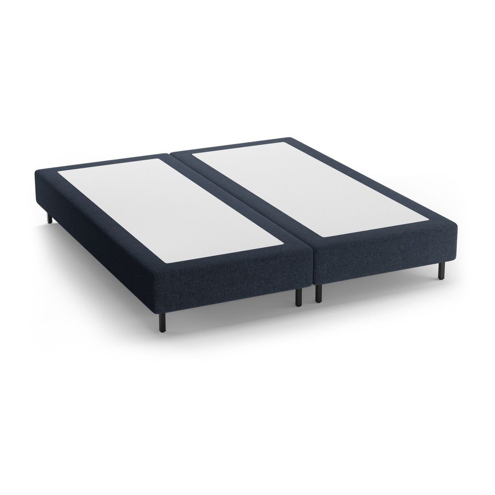 Sötétkék kárpitozott franciaágy ágytámla nélkül 140x200 cm Whale – Micadoni