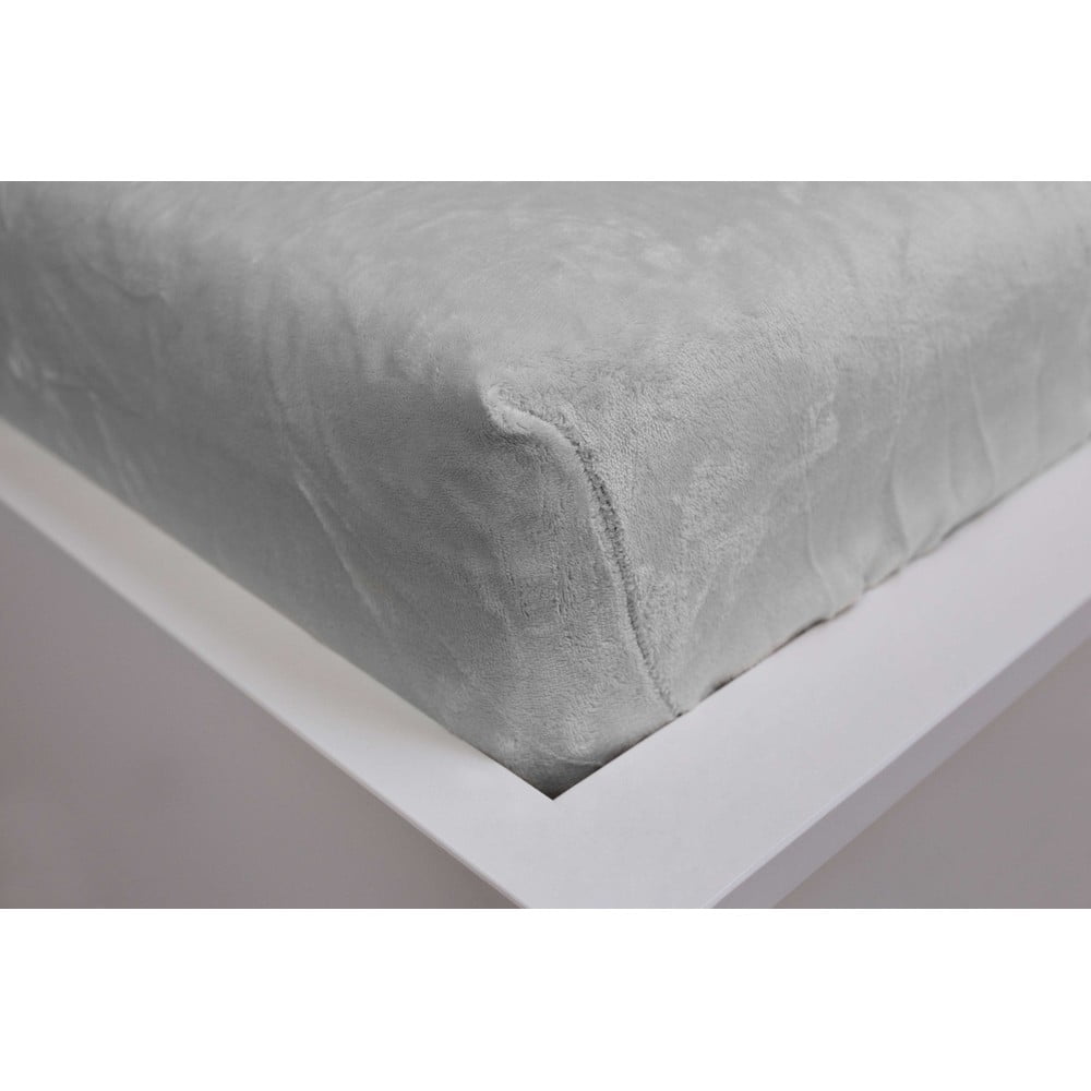 Szürke gumis mikroplüss lepedő 180x200 cm – Jerry Fabrics