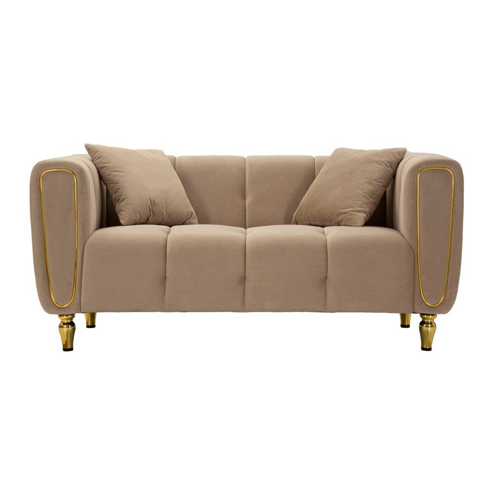 Szürkésbarna bársony kanapé 155 cm Alma – Mauro Ferretti