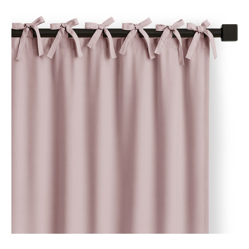 Törtrózsaszín dimout (részleges sötétítő) függöny 140x250 cm Carli Tie – Restilo
