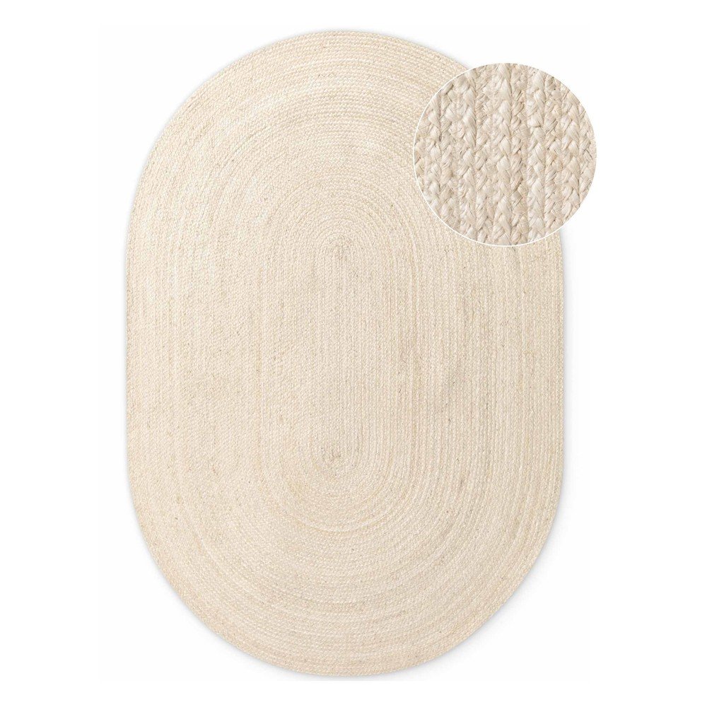 Világos natúr színű kétoldalas-kézi szövésű juta szőnyeg 160x230 cm Braided – Hanse Home