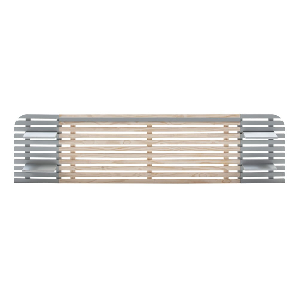 Világosszürke-natúr színű borovi fenyő ágytámla 240x62 cm Dimas – Marckeric