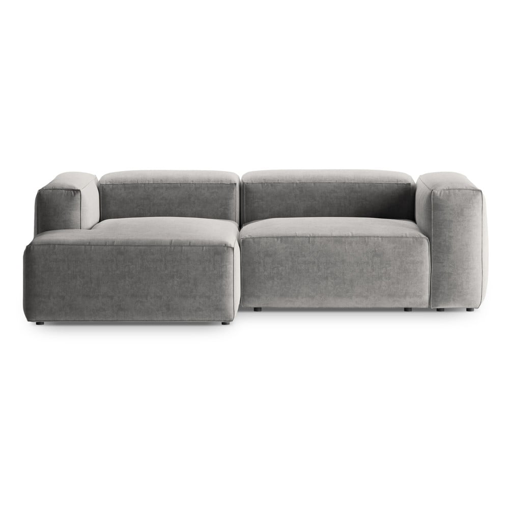 Világosszürke sarokkanapé (bal oldali-heverő résszel) Bergamo – Cosmopolitan Design