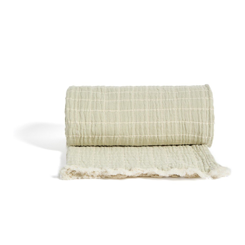 Világoszöld jacquard gyerek takaró 130x170 cm Tivaro – Kave Home