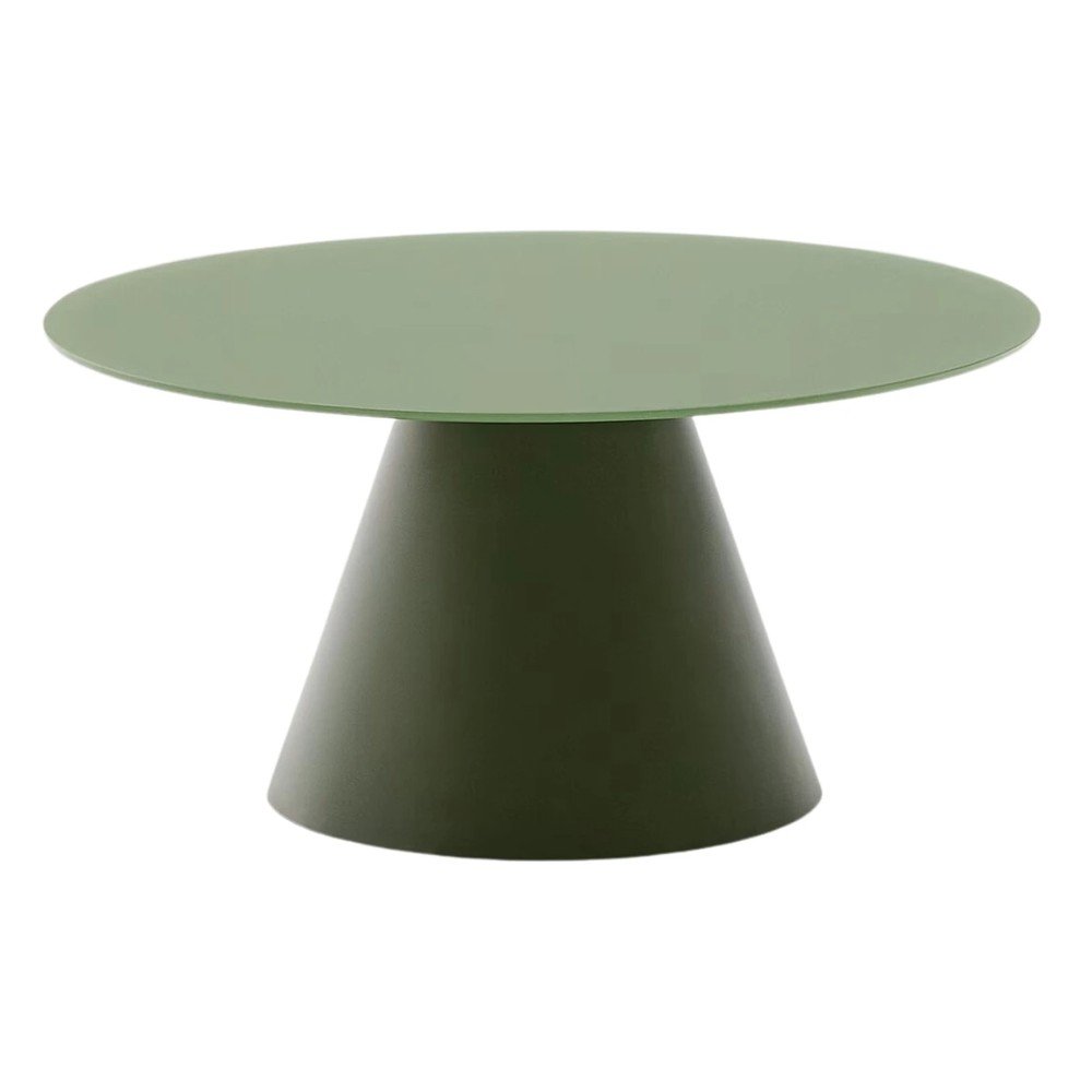 Zöld kerek dohányzóasztal üveg asztallappal ø 80 cm Wilshire – Kave Home