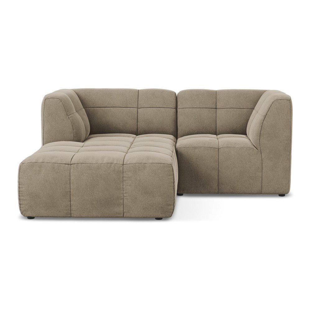 Barna bársony sarokkanapé (bal oldali-heverő résszel) Aloha – Makamii