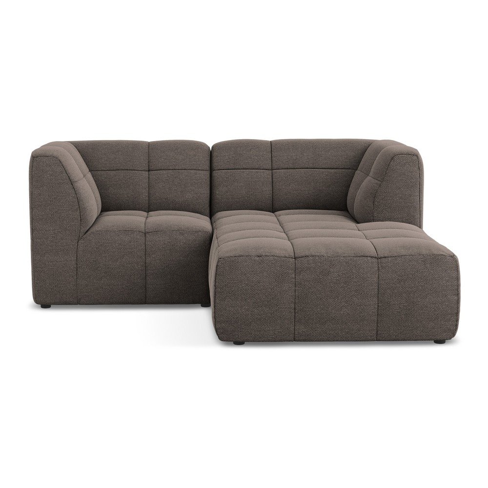 Barna buklé sarokkanapé (jobb oldali-heverő résszel) Aloha – Makamii