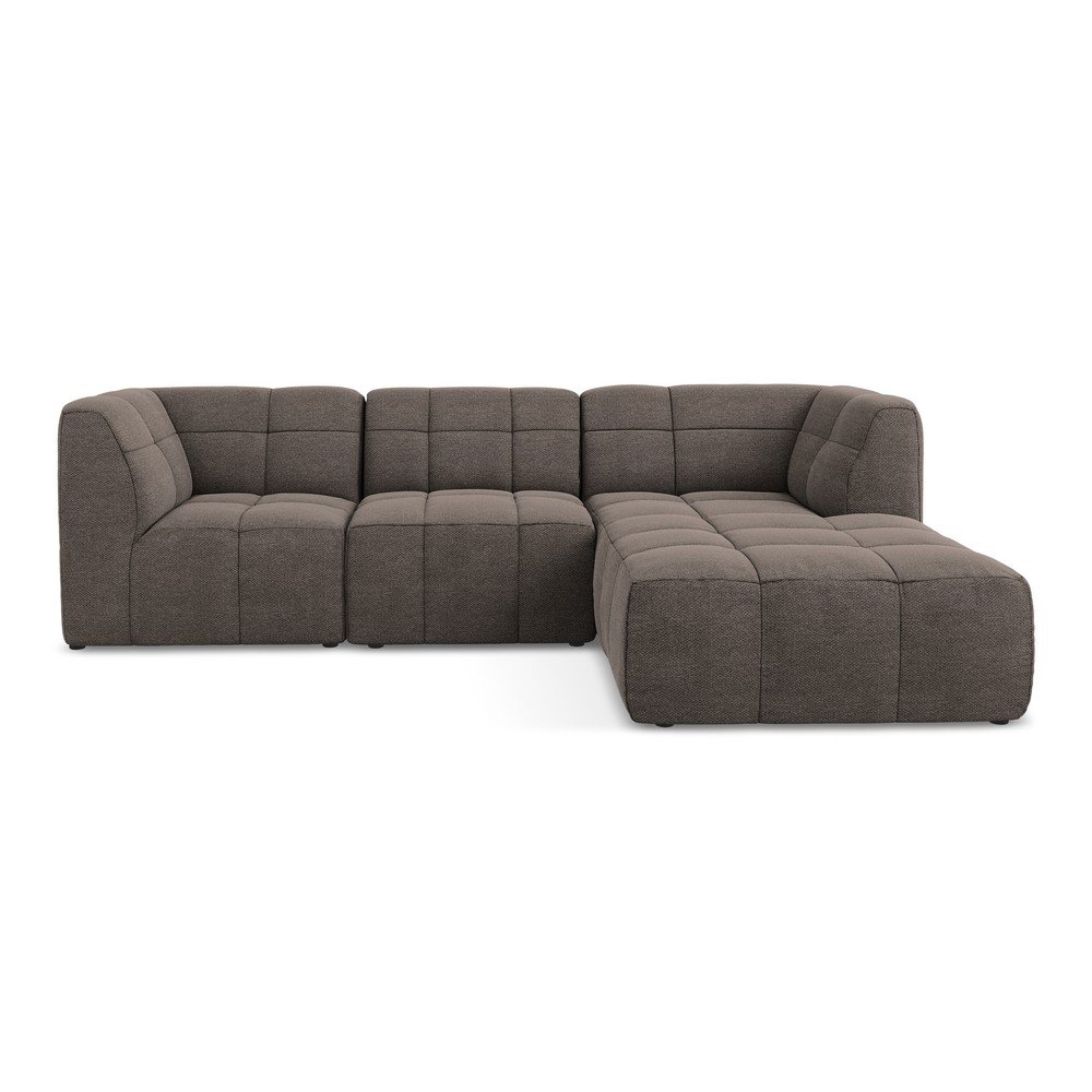 Barna buklé sarokkanapé (jobb oldali-heverő résszel) Aloha – Makamii