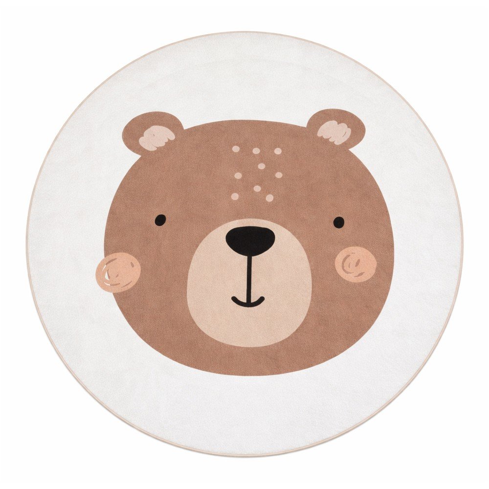 Barna-krémszínű mosható gyerek szőnyeg ø100 cm Teddy Bear – Mila Home