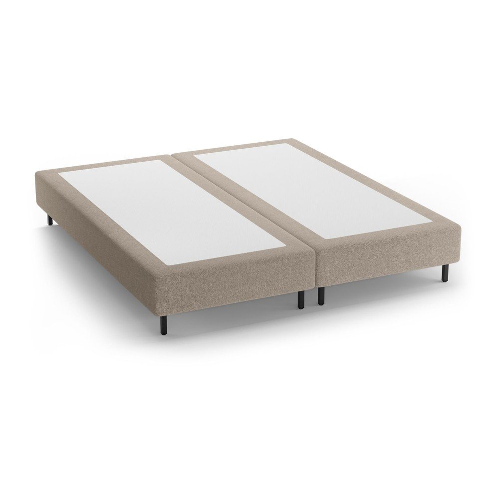 Bézs kárpitozott franciaágy ágytámla nélkül 200x200 cm Whale – Micadoni